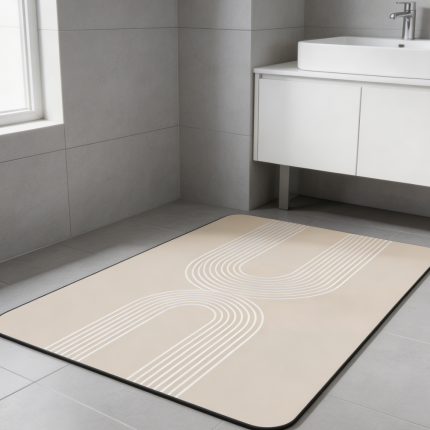 Beige Ultra-Thin Non-Slip Bath Mat