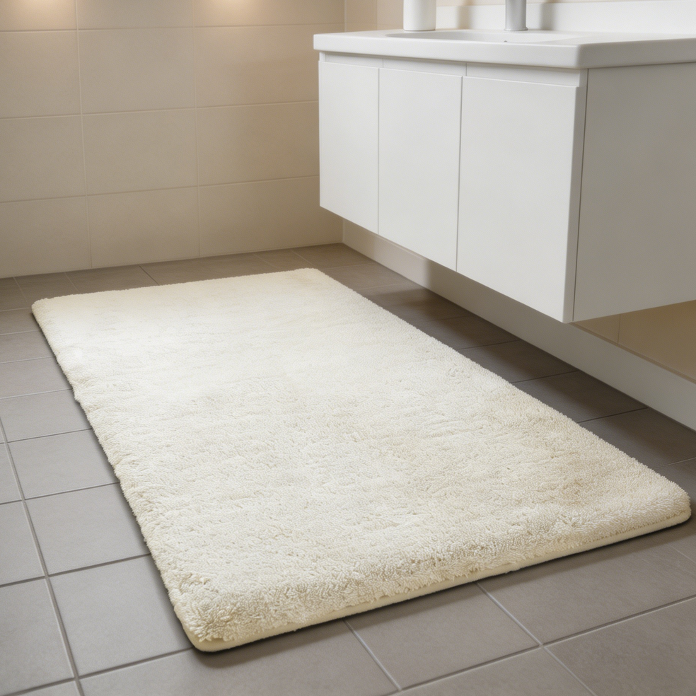11 Cream Thick Memory Foam Bath Mat - Image 1
