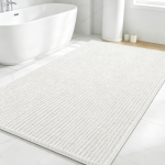 Ivory Chenille Non-Slip Bath Mat
