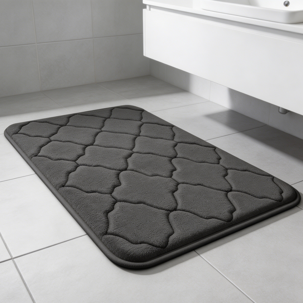 20 Black Memory Foam Non-Slip Bath Mat - Image 1