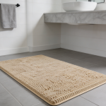 Beige Chenille Non-Slip Bath Mat