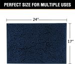 Navy Blue Extra-Thick Chenille Bath Mat - Image 2