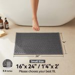 Dark Grey Absorbent Thin Bath Mat - Image 2