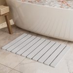 White Foldable Diatomite Stone Bath Mat