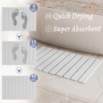 White Foldable Diatomite Stone Bath Mat - Image 2