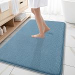 Airy Blue Thick Memory Foam Bath Mat