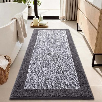 Grey Non-Slip Runner Rug