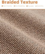 Beige Braided Non-Slip Bath Mat - Image 2