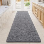 Grey Shaggy Chenille Bath Runner
