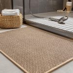 Beige Braided Non-Slip Bath Mat
